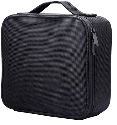 

ELV Travel Makeup Train Case Makeup Cosmetic Case Organizer Portable Professional Storage Bag 10.3'' with Adjustable Dividers For Cosmetics Makeup Brushes Toiletry Jewellery Digital Accessories Vanity Box(Black)