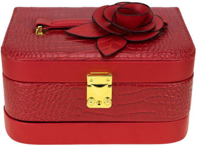 

AVMART Leather Look Flower Cosmetic Organizer Fashion, Makeup, Multi Purpose, Jewellery Box Vanity Box (Red) Makeup Vanity Box(Red)