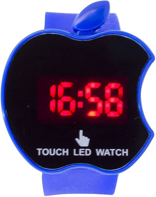 

Rokcy Apple Shape Blue Touch Screen LED Digital Black Dial Unisex Watch_Touch-Display Watch - For Boys