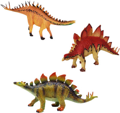 

Tootpado Dacentrurus Stegosaurus T-Rex Dinosaurs Toy - Pack of 3 (CTNG50) - Realistically Detailed Animal Figure(Multicolor)