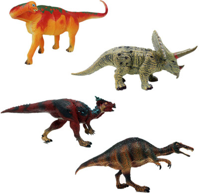 

Tootpado Velociraptor Dilophosaurus T-Rex Dinosaurs Toy - Pack of 4 (CTNG47)(Multicolor)