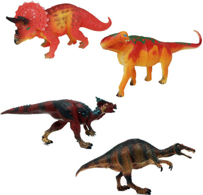 

Tootpado Triceratops Brachiosaurus T-Rex Dinosaurs Toy - Pack of 4 (CTNG44) - Realistically Detailed Animal Figure(Multicolor)