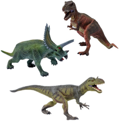 

Tootpado Carnotaurus Triceratops T-Rex Dinosaurs Toy - Pack of 3 (CTNG59) - Realistically Detailed Animal Figure(Multicolor)