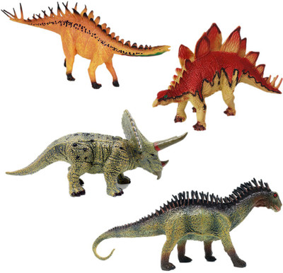 

Tootpado Dacentrurus Stegosaurus T-Rex Dinosaurs Toy - Pack of 4 (CTNG45) - Realistically Detailed Animal Figure(Multicolor)