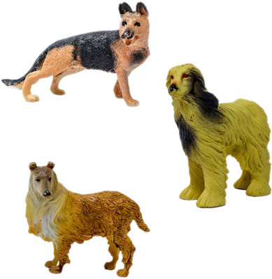 

Tootpado German Shepherd Afghan Hound Retriever Dog Figure Toys - Pack of 3 (CTNG66) - Realistically Detailed Animal Toy Figures Dog Replica Model(Multicolor)