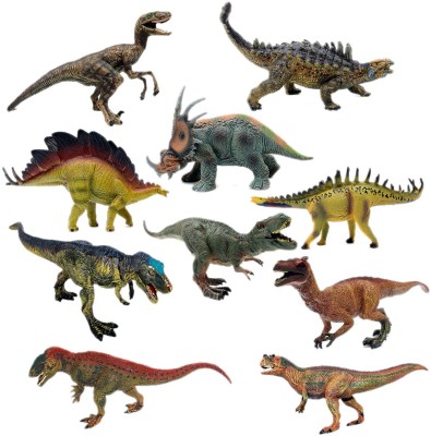 

Tootpado Giganotosaurus Ankylosaurus T-Rex Dinosaurs Toy - Pack of 10 (CTNG58) - Realistically Detailed Animal Figure(Multicolor)