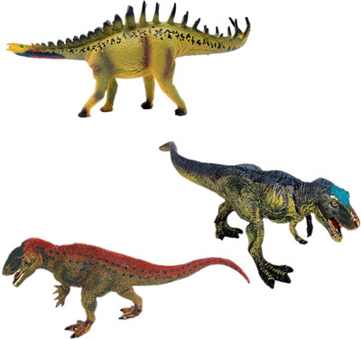 

Tootpado Dacentrurus Tyrannosaurus T-Rex Dinosaurs Toy - Pack of 3 (CTNG57) - Realistically Detailed Animal Figure(Multicolor)