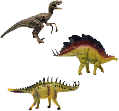 

Tootpado Stegosaurus Dacentrurus T-Rex Dinosaurs Toy - Pack of 3 (CTNG54) - Realistically Detailed Animal Figure(Multicolor)