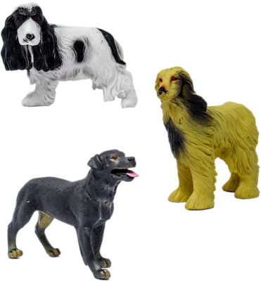 

Tootpado Cocker Spaniel Afghan Hound Retriever Dog Figure Toys - Pack of 3 (CTNG64) - Realistically Detailed Animal Toy Figures Dog Replica Model(Multicolor)