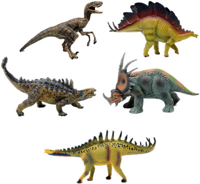 

Tootpado Triceratops Ankylosaurus T-Rex Dinosaurs Toy - Pack of 5 (CTNG51) - Realistically Detailed Animal Figure(Multicolor)