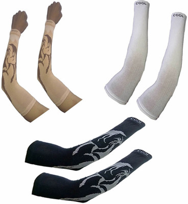 Hind Home Cotton Arm Sleeve For Men & Women With Tattoo(Free, White, Black, Beige)