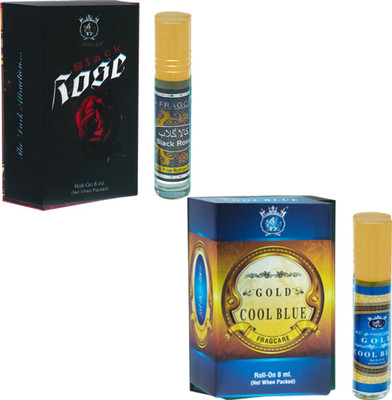 

FRAGCARE ATTAR BLACK ROSE,COOL BLUE Each 8 ml (Set of 2 ) Floral Attar(Floral)