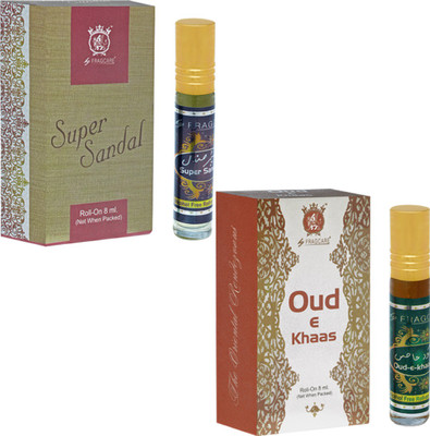 

FRAGCARE ATTAR SUPER SANDAL,OUD-E-KHAAS Each 8 ml (Set of 2 ) Floral Attar(Floral)