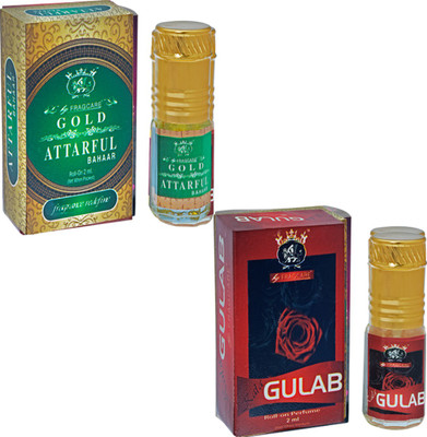 

FRAGCARE ATTAR BAHAAR,GULAB Each 2 ml (Set of 2 ) Floral Attar(Floral)