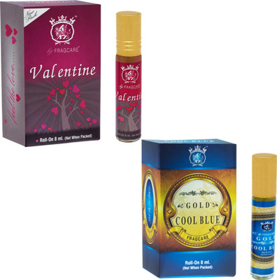 

FRAGCARE ATTAR VALENTINE,COOL BLUE Each 8 ml (Set of 2 ) Floral Attar(Floral)