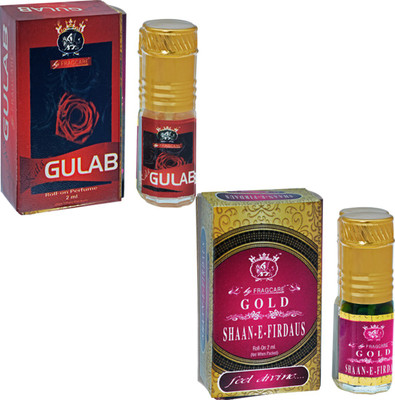 

FRAGCARE ATTAR GULAB,SHAAN-E-FIRDAUS Each 2 ml (Set of 2 ) Floral Attar(Floral)