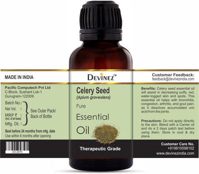 

Devinez Celery Seed Essential Oil, 100% Pure, Natural & Undiluted, 30-2075(30 ml)