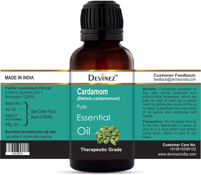 

Devinez Cardamom Essential Oil, 100% Pure, Natural & Undiluted, 30-2073(30 ml)