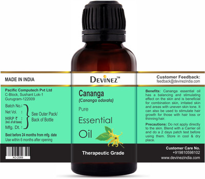 

Devinez Cananga Essential Oil, 100% Pure, Natural & Undiluted, 30-2071(30 ml)