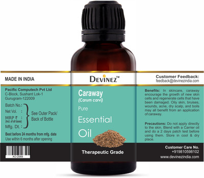 

Devinez Caraway Essential Oil, 100% Pure, Natural & Undiluted, 30-2072 (30 ml)