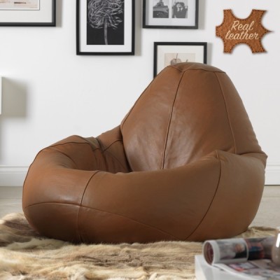 mollismoons XXXL Chair Bean Bag Cover  (Without Beans)(Brown)