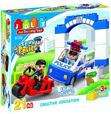 

Webby Town Police Blocks Set with Lights and Sound(Multicolor)