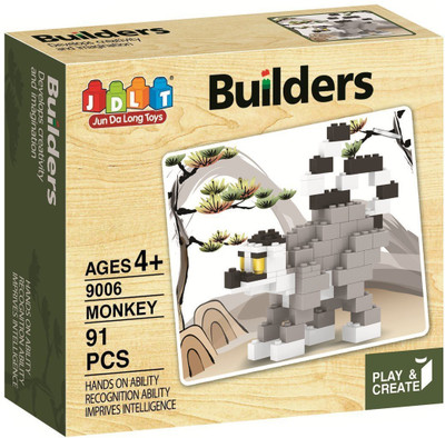 

Webby Play and Create Monkey Builders Block Set - 91 Pieces(Multicolor)