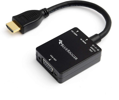 

BlueRigger Gold-Plated 1080P Active HDMI to VGA Adapter HDMI Adapter(Compatible with Mobile, Laptop, Tablet, Mp3, Gaming Device, Black)