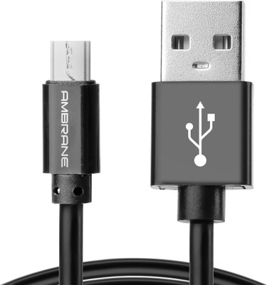 Ambrane ACM-1 1m 1 m Micro USB Cable  (Compatible with Tablets, Mobiles, Black, Sync and Charge Cable)