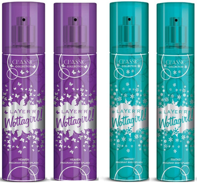 

LAYER SHOT WOTTAGIRL HEAVEN,FANTASY Deodorant Spray - For Women(540 ml, Pack of 4)
