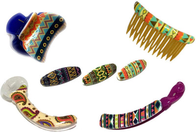 

New Arihant Traders New Arihant Traders- Premium Quality Hair Accessories Set for Women & Girls Combo of Banana Clip, Mirch Shape Clip, Cluthcer/Claw, Comb Clip & Saree Pin Hair Accessory Set(Multicolor)