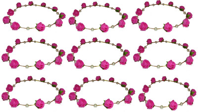 

SANAM Combo of Pink Floral Tiara Head Band(Pink)
