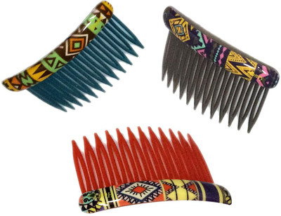 

New Arihant Traders New Arihant Traders- Premium Quality Hair Pin/Side Comb Pin/Juda Pin for Women & Girls (Multicolor Comb Shape Pin-3 pieces) Hair Claw, Hair Clip, Hair Accessory Set, Bun Clip, Back Pin(Multicolor)