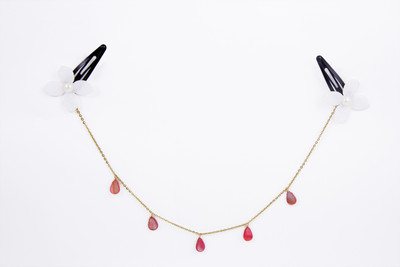 

Chotee Red 5 Red White Drop Head Chain Hair Chain(Red)