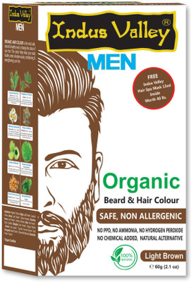 

Indus Valley Men's 100% Organic Beard & Hair Color (Light Brown) Hair Color(Light Brown)