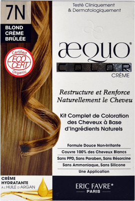 

aequo bypurenaturals Hair Color Organic 7N Cream Brulee Blonde French Import Dermat Kit Hair Color(Blond Creme Brulee)