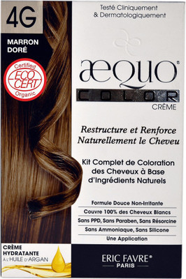 

Aequo bypurenaturals Hair Color Organic 4G Golden Medium Brown French Import Dermat Kit Hair Color(Marron Dore)