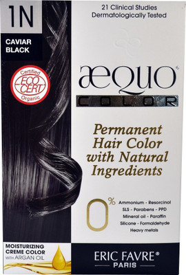 

Aequo bypurenals Hair Color Organic 1N Caviar Jet Black French Import Dermat Kit Hair Color(Caviar Jet Black)