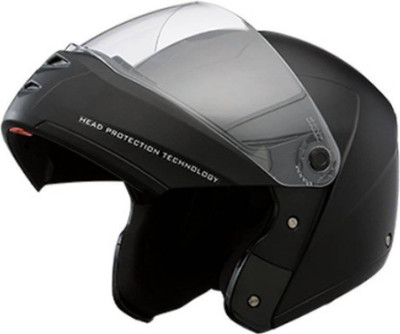 STUDDS Ninja Elite with Murcury Visor Motorsports Helmet (Black with Carbon Center Strip) Motorbike Helmet(Black)