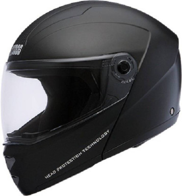 STUDDS Ninja Elite with Murcury Visor Flipup Fiber ISI Certified Motorsports Helmet Motorbike Helmet(Black)