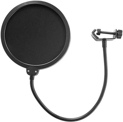 

SYGA Dual Layer Nylon Studio Microphone Pop Filter/Blocker with Adjustable Gooseneck and Clamp Microphone Pop Filter(Black)