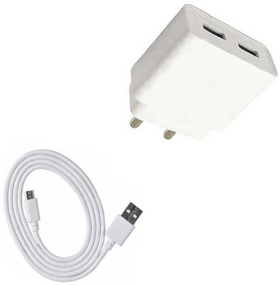 DAKRON Wall Charger Accessory Combo for Micromax Canvas 6(White)