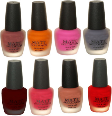 

Bigwig MATT NAIL LACQUER Quick Dry Multicolor Nail Polish ( pack of 8) multicolor(Pack of 8)