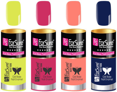 

FORSURE matte finish Color Show Party Girl Nail Paint, Gel base Nail Enamel Multicolor16(Pack of 4)