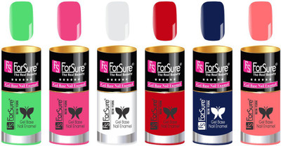 

FORSURE matte finish Color Show Party Girl Nail Paint, Gel base Nail Enamel Multicolor32(Pack of 6)