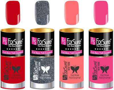 

FORSURE matte finish Color Show Party Girl Nail Paint, Gel base Nail Enamel Multicolor17(Pack of 4)