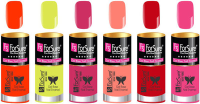 

FORSURE matte finish Color Show Party Girl Nail Paint, Gel base Nail Enamel Multicolor37(Pack of 6)