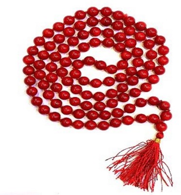 Jaipur Gemstone Crystal Mala With Natural Crystal Stone Coral Stone Necklace