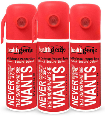 

Healthgenie Self Defence, Protection & Safety Pepper Spray For Men & Women, Upto 10 Feet Range, 55ml/35 Gms Of Dispensable(pack Of 3) Pepper Stream Spray