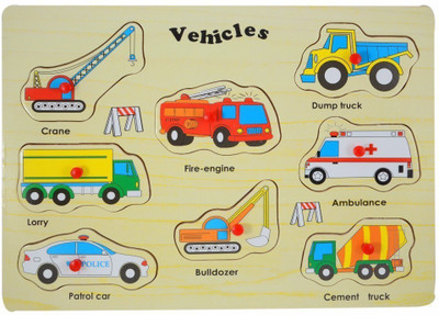 

Instabuyz Non-toxic eco friendly Vehicles Educational Wodden Board/puzzle for Kids(8 Pieces)